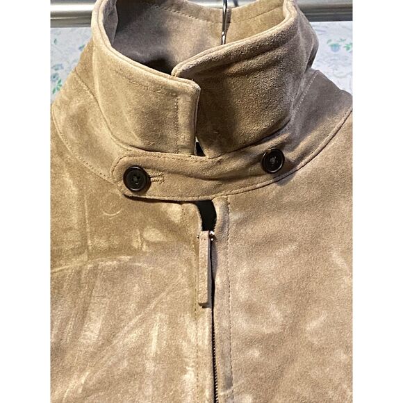 The Row Roan Sude Calfskin Leather Beige Bomber Jacket | Kylie Jenner - Picture 4 of 7